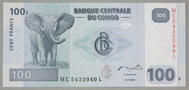 Billet de 100 francs congolais